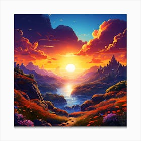 Sunset Over The Mountains Canvas Print