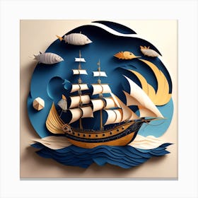 Paper art navy 11 Canvas Print