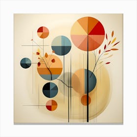 Autumn-Inspired Geometric Wall Art - Minimalist Abstract Design with Warm Earthy Tones and Natural Elements Stampe su tela