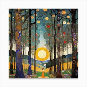 Klimt'S Forest 6 Canvas Print