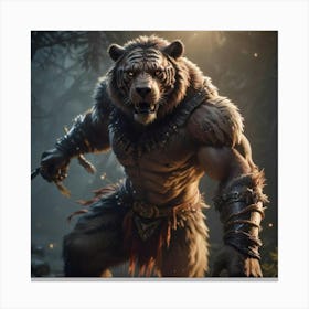 Bear Tiger Berserker Canvas Print