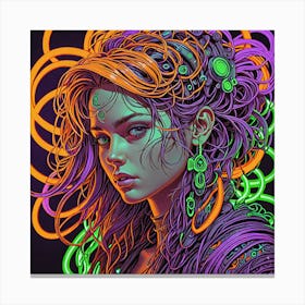 Neon Girl Canvas Print