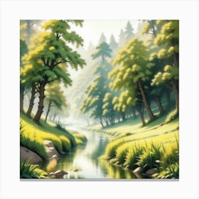 River In The Forest 62 Canvas Print