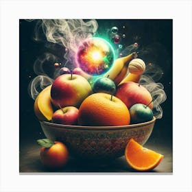 Fruit Bowl With Smoke Canvas Print