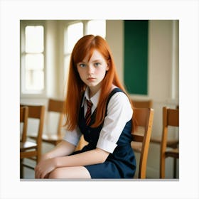 School Girl Canvas Print