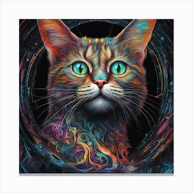 Cat In A Circle Canvas Print