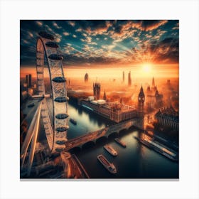 London Eye At Sunset Canvas Print