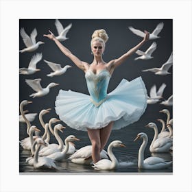 Barbie Inspired Swan Ballet Canvas Print