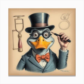 Duck In Top Hat Canvas Print