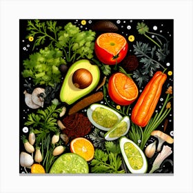 Vegetables And Fruits Canvas Print