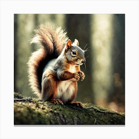 Red Squirrel In The Forest 10 Canvas Print