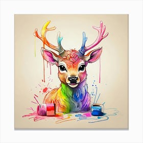 Colorful Deer 7 Canvas Print