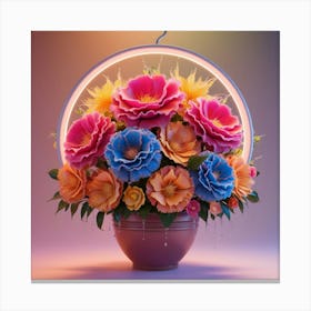 Flower Arrangement In A Vase Canvas Print