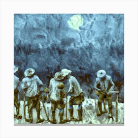 Painting , Exploited Workers, Working Hard , Bad Conditions, No Safety Canvas Print
