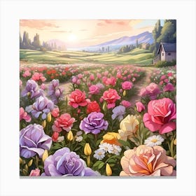 Field Of Flowers Canvas Print