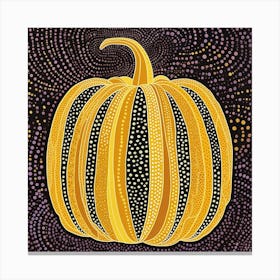 Yayoi Kusama Inspired Pumpkin Black And Yellow 1 Canvas Print