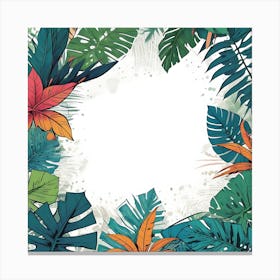 Tropical Leaves Background Canvas Print