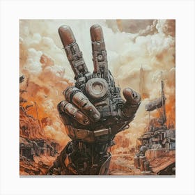 Steampunk Peace Sign Canvas Print