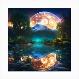 Landscape With A Moon Canvas Print