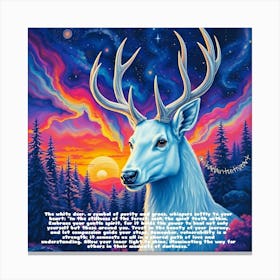 The white deer messagge Canvas Print