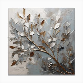 Silver eucalyptus branch Canvas Print