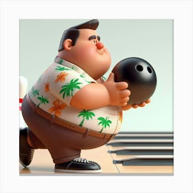 Bowling Ball Man 3 Canvas Print