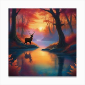 Deer In The Forest 3 Canvas Print