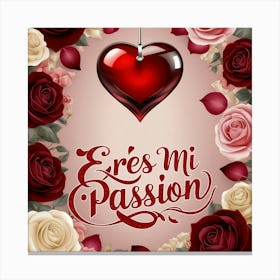 Eres Mi Passion Love Gift Canvas Print