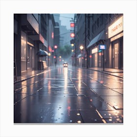 Rainy City Street 1 Canvas Print