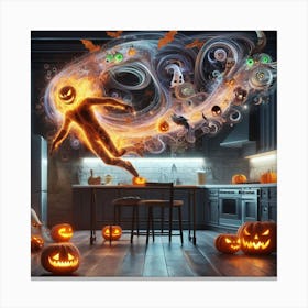 Halloween In The Kitchen Canvas Print