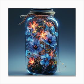 Jar Of Flowers Canvas Print