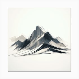 Mountains In Black And White Canvas Print