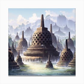 Submerged temple Canvas Print