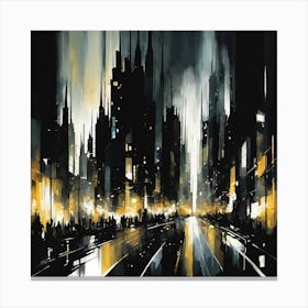 Cityscape At Night 4 Canvas Print