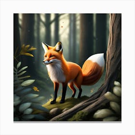 Fox In The Forest 19 Canvas Print
