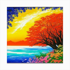 Sunset At The Beach 6 Canvas Print