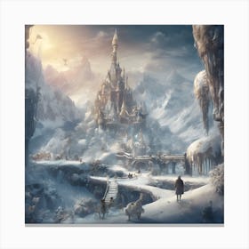 Winter Wonder World castle Canvas Print