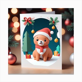 Santa Dog Canvas Print