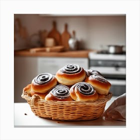 Cinnamon Buns In A Basket Canvas Print