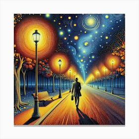 A man walks on path 3 Canvas Print