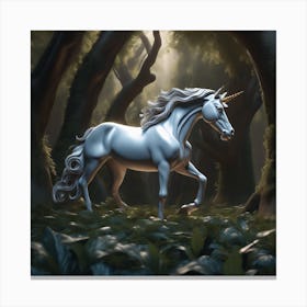 Unicorn In The Forest 1 Canvas Print