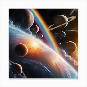 A Vibrant High Contrast Ultra High Resolution Illustration 0f A Rainbow 3 Canvas Print