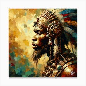 Native African Warrior Man Canvas Print