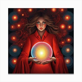 Woman Holding A Crystal Ball Canvas Print