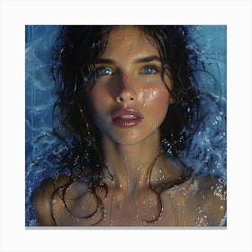 Girl In The Water Canvas Print