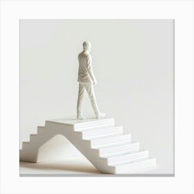 Businessman On Stairs Canvas Print