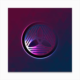 Geometric Neon Glyph on Jewel Tone Triangle Pattern 112 Canvas Print