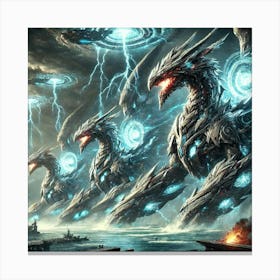 Sky Dragon Heavy Kaiju Carriers Energy Shields Canvas Print