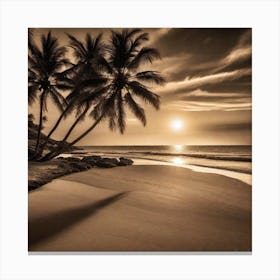 Sunset On The Beach By Robert Canvas Print