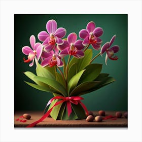 Orchids In A Vase 4 Canvas Print